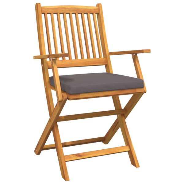 vidaXL Πτυσσόμενη Καρέκλα με μαξιλάρι 6 pcs Γκρι 49 x 57.5 x 92εκ