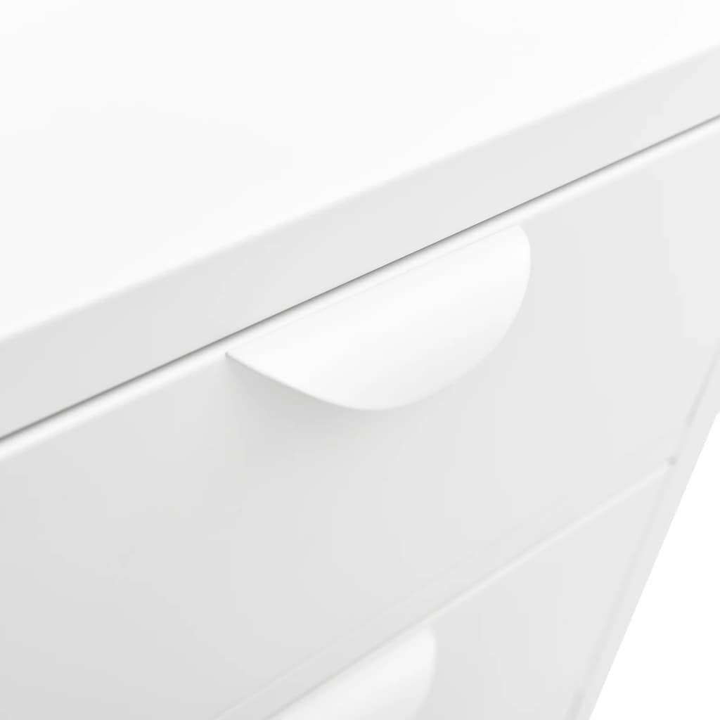 vidaXL Μπουφές Λευκός 75 x 35 x 70 εκ. από Ατσάλι και Ψημένο Γυαλί