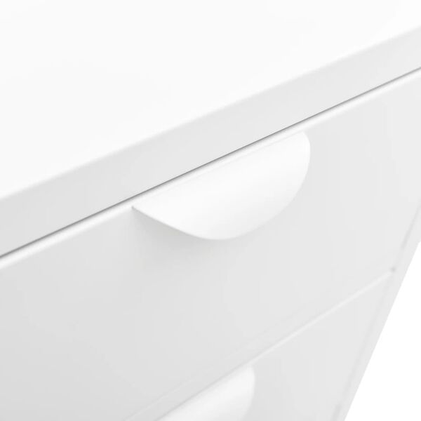 vidaXL Μπουφές Λευκός 75 x 35 x 70 εκ. από Ατσάλι και Ψημένο Γυαλί