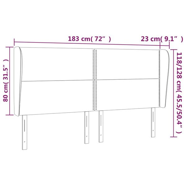 vidaXL Κεφαλάρι με Πτερύγια Taupe 183x23x118/128 εκ. Υφασμάτινο