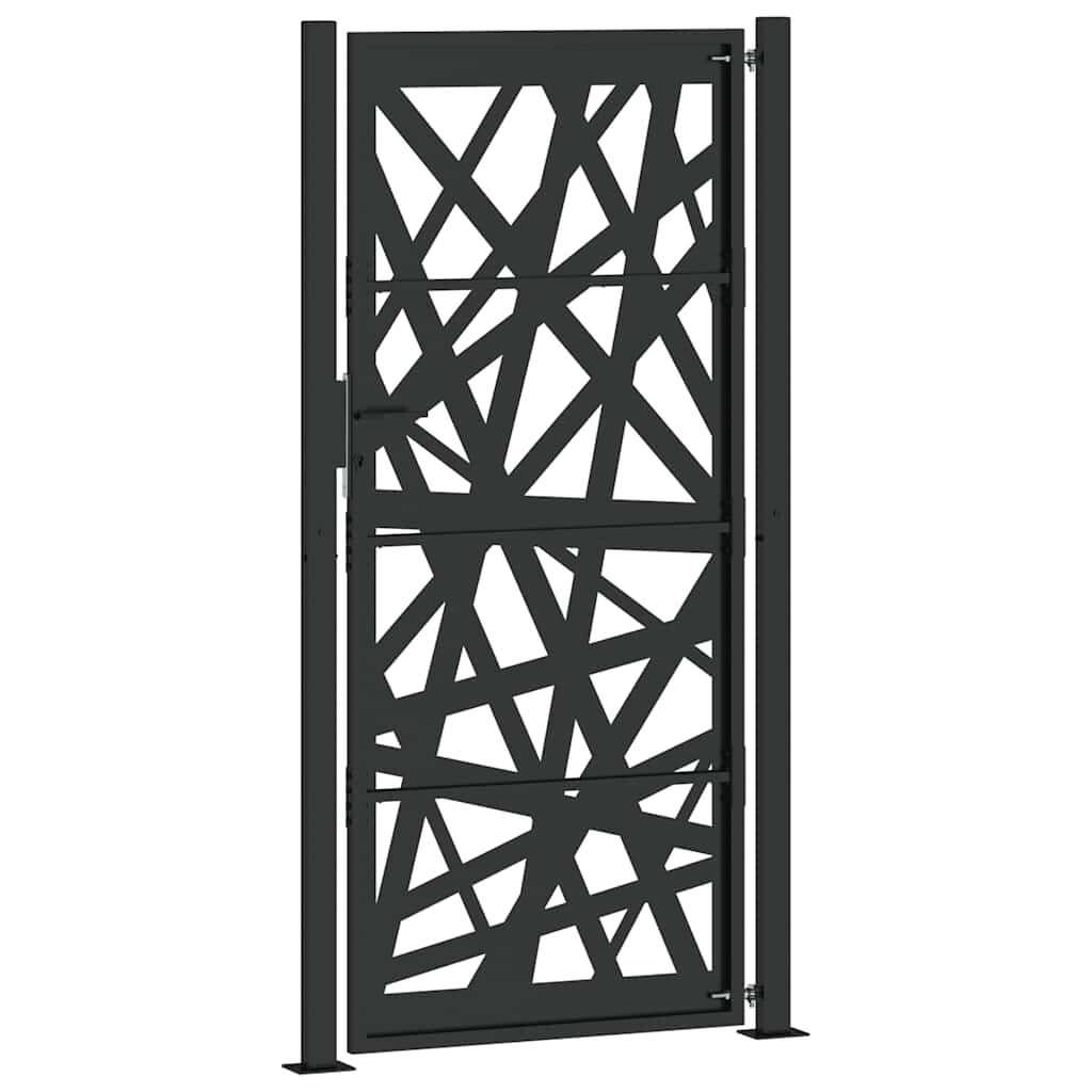 vidaXL Πύλη κήπου Μαύρη 105x205 cm Ατσάλινη ελαφριά σχεδίαση