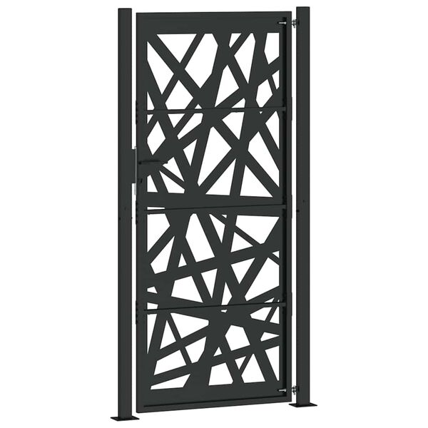 vidaXL Πύλη κήπου Μαύρη 105x205 cm Ατσάλινη ελαφριά σχεδίαση