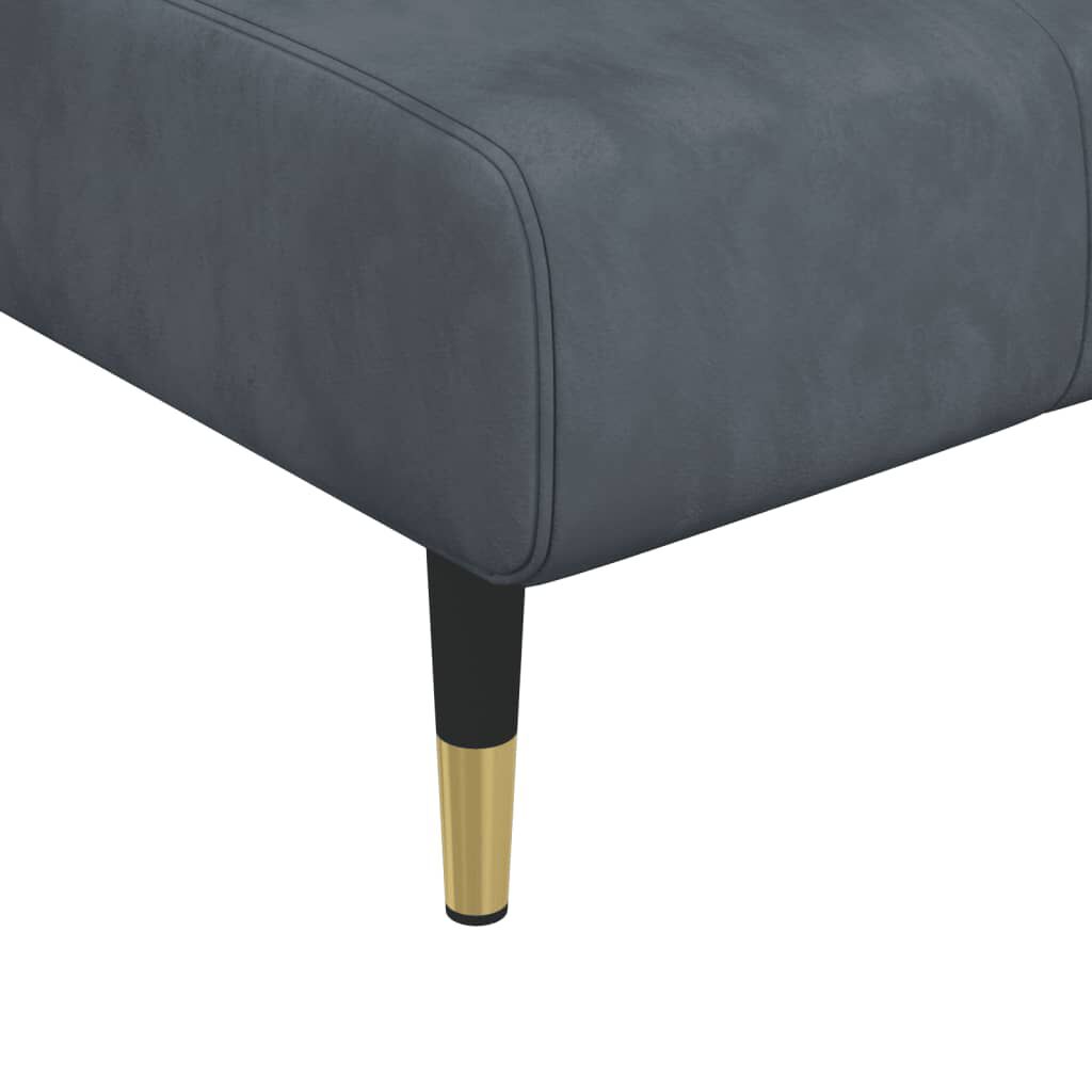 vidaXL Καναπές Κρεβάτι Γωνιακός Σκ. Γκρι 275 x 140 x 70 εκ. Βελούδινος