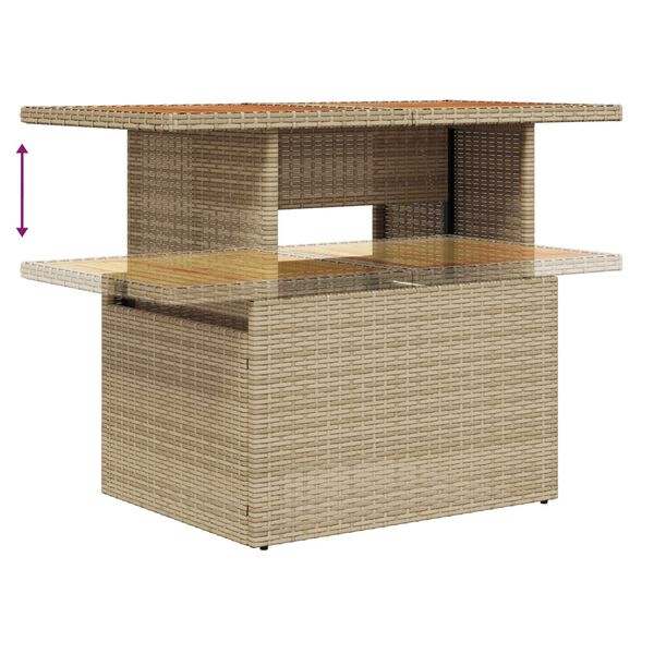 vidaXL Σετ Καναπέ Κήπου με αποθήκευση 8 pcs Μπεζ Πολυ ράταν