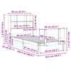 vidaXL Κρεβάτι Βιβλιοθήκη Χωρίς Στρώμα 90x200 εκ Μασίφ Ξύλο Πεύκου