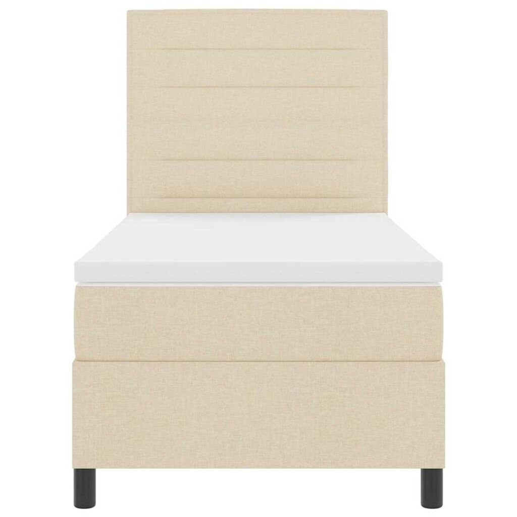 vidaXL Κρεβάτι με ελατήρια με στρώμα Κρεμ 100 x 200 cm ύφασμα