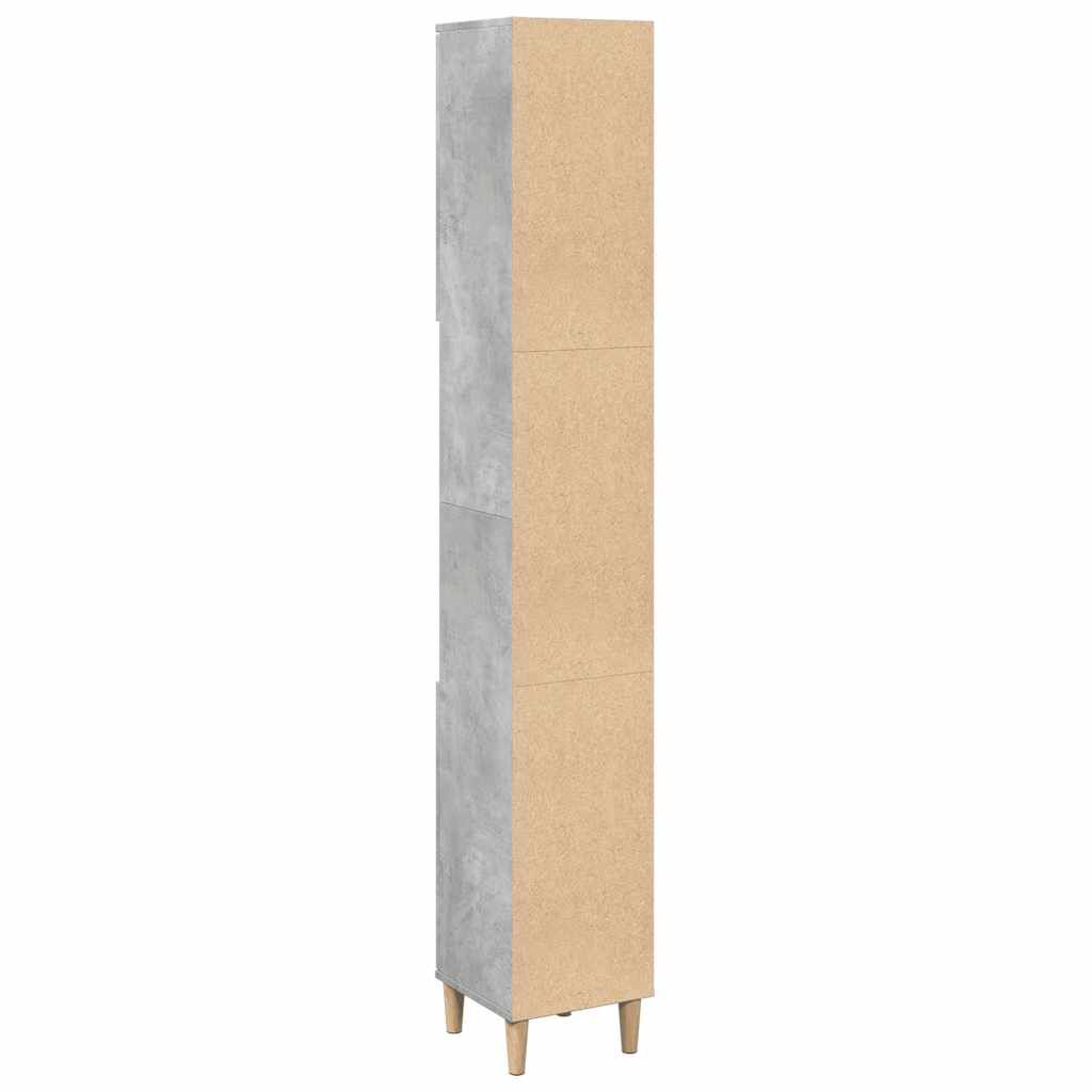 vidaXL Ντουλάπι Μπάνιου Γκρι Σκυροδέματος 30x30x190 εκ. Επεξ. Ξύλο