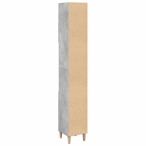 vidaXL Ντουλάπι Μπάνιου Γκρι Σκυροδέματος 30x30x190 εκ. Επεξ. Ξύλο