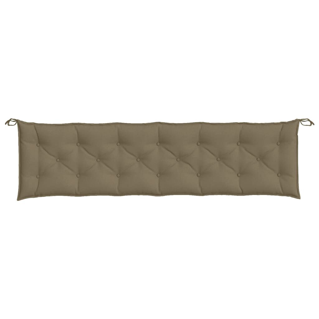 vidaXL Μαξιλάρια Πάγκου Κήπου 2 τεμ. Taupe Μελανζέ 200x50x7 εκ. Ύφ.