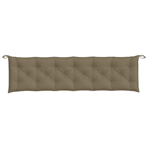 vidaXL Μαξιλάρια Πάγκου Κήπου 2 τεμ. Taupe Μελανζέ 200x50x7 εκ. Ύφ.