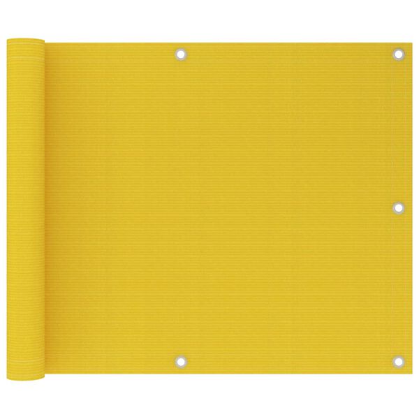 vidaXL Διαχωριστικό Βεράντας Κίτρινο 75 x 600 εκ. από HDPE