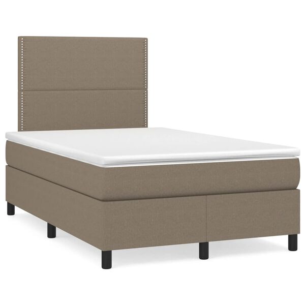 vidaXL &Kappa;&rho;&epsilon;&beta;ά&tau;&iota; Boxspring &mu;&epsilon; &Sigma;&tau;&rho;ώ&mu;&alpha; Taupe 120x190 &epsilon;&kappa;. &Upsilon;&phi;&alpha;&sigma;&mu;ά&tau;&iota;&nu;&omicron;