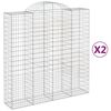 vidaXL Συρματοκιβώτια Τοξωτά 2 τεμ. 200x50x200/220 εκ. Γαλβαν. Ατσάλι