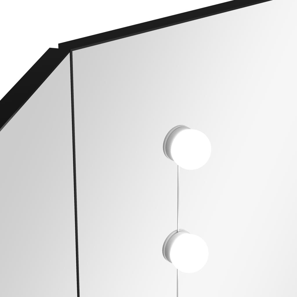 vidaXL Μπουντουάρ Γωνιακό με LED Μαύρο 111 x 54 x 141,5 εκ.