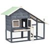 vidaXL Κλουβί Κουνελιών Γκρι/Λευκό 140x63x120 εκ. Μασίφ Ξύλο Ελάτης