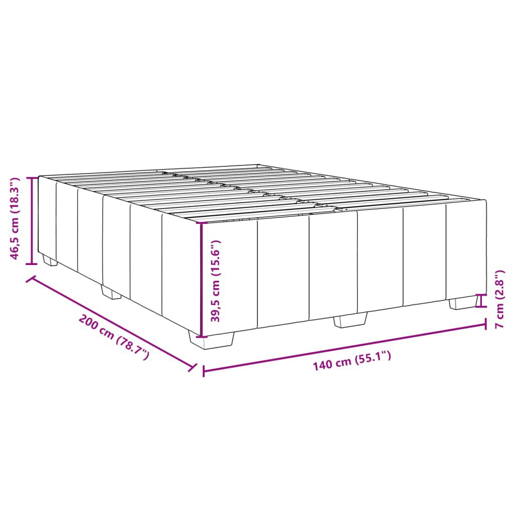 vidaXL Σκελετός Κρεβατιού Χωρίς Στρώμα Γκρι 140x200 εκ.Υφασμάτινο