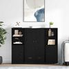 vidaXL Highboard &mu;&epsilon; &sigma;&upsilon;&rho;&tau;ά&rho;&iota; 3 pcs &Mu;&alpha;ύ&rho;&eta; &Omicron;&xi;&upsilon;ά &Epsilon;&pi;&epsilon;&xi;&epsilon;&rho;&gamma;&alpha;&sigma;&mu;έ&nu;&omicron; &xi;ύ&lambda;&omicron;
