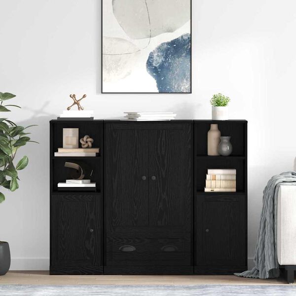 vidaXL Highboard &mu;&epsilon; &sigma;&upsilon;&rho;&tau;ά&rho;&iota; 3 pcs &Mu;&alpha;ύ&rho;&eta; &Omicron;&xi;&upsilon;ά &Epsilon;&pi;&epsilon;&xi;&epsilon;&rho;&gamma;&alpha;&sigma;&mu;έ&nu;&omicron; &xi;ύ&lambda;&omicron;