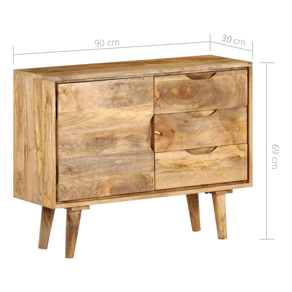 vidaXL Ντουλάπι 90 x 30 x 69 εκ. από Μασίφ Ξύλο Μάνγκο
