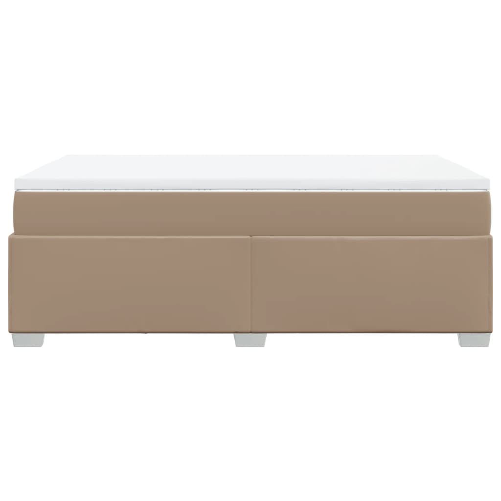 vidaXL Κρεβάτι Boxspring με Στρώμα Καπουτσίνο 120x190εκ.από Συνθ.Δέρμα