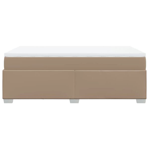 vidaXL Κρεβάτι Boxspring με Στρώμα Καπουτσίνο 120x190εκ.από Συνθ.Δέρμα