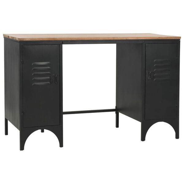 vidaXL Γραφείο με Ντουλάπια 120 x 50 x 76 εκ. Μασίφ Ξύλο Ελάτης/Ατσάλι