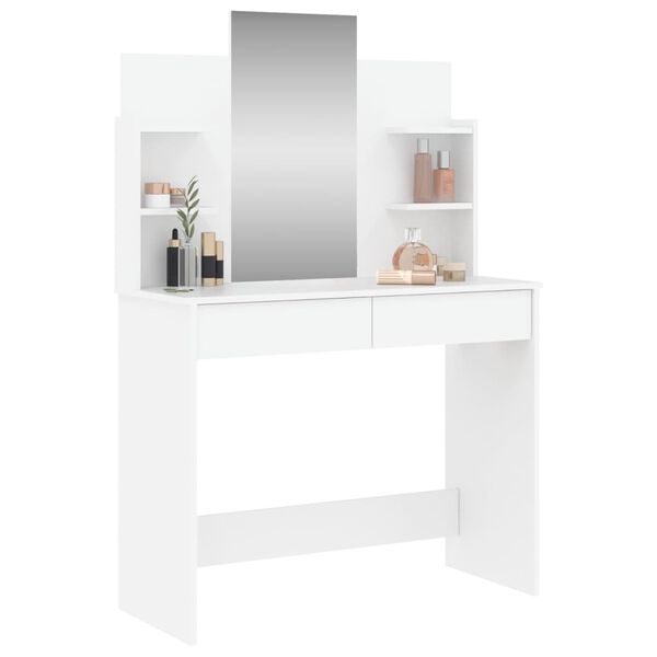 vidaXL Μπουντουάρ με Καθρέφτη Λευκό 96 x 39 x 142 εκ.