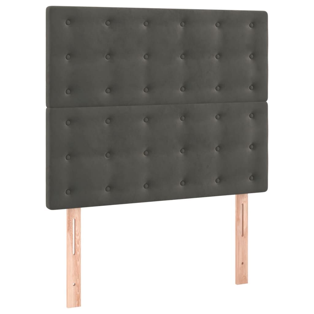vidaXL Κρεβάτι Boxspring με Στρώμα Σκούρο Γκρι 100x200 εκ. Βελούδινο