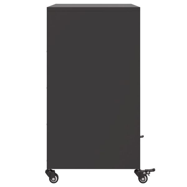 vidaXL Ντουλάπι Μαύρο 68x39x72 εκ. από Ατσάλι