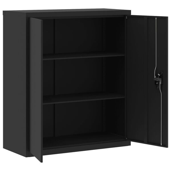 vidaXL Αρχειοθήκη Μαύρη 90 x 40 x 105 εκ. από Ατσάλι