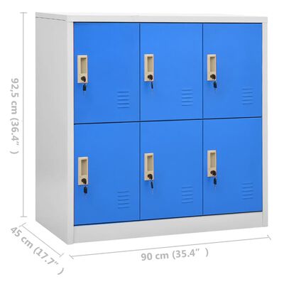 vidaXL Φοριαμός Ανοιχτό Γκρι / Μπλε 90 x 45 x 92,5 εκ. Ατσάλινος
