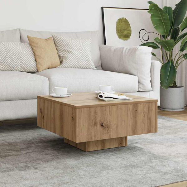 vidaXL Τραπεζάκι Σαλονιού Αρτισιανή Δρυς 60x60x31,5εκ Επεξεργασμ. Ξύλο