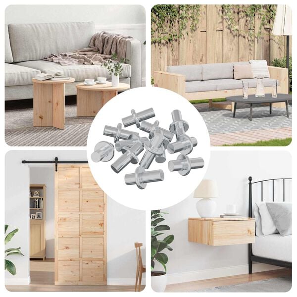 vidaXL &Sigma;&tau;ή&rho;&iota;&gamma;&mu;&alpha; &Rho;&alpha;&phi;&iota;&omicron;ύ 12 pcs &Alpha;&sigma;&eta;&mu;ί 8,6 x 8,6 x 14,6 mm &Alpha;&tau;&sigma;ά&lambda;&iota;