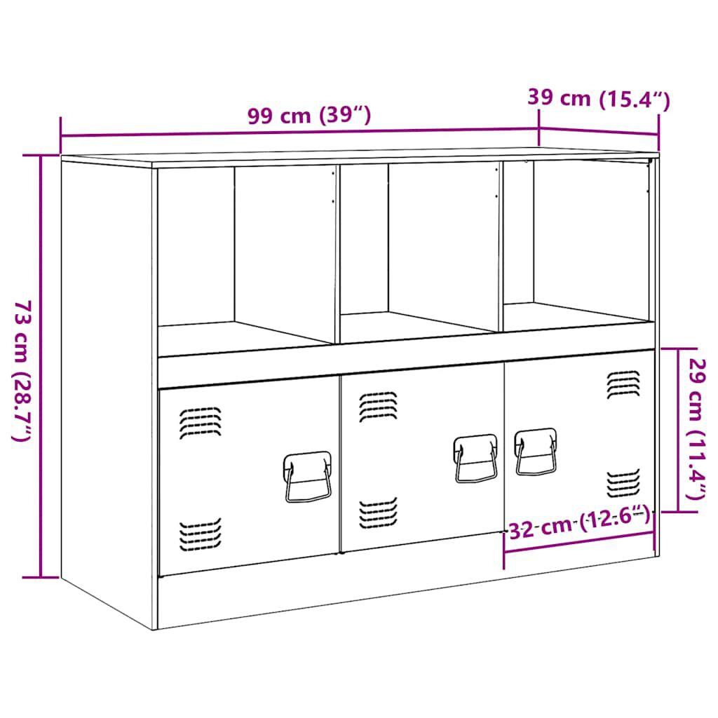 vidaXL Ντουλάπι Πράσινο Λαδί 99x39x73 εκ. από Ατσάλι