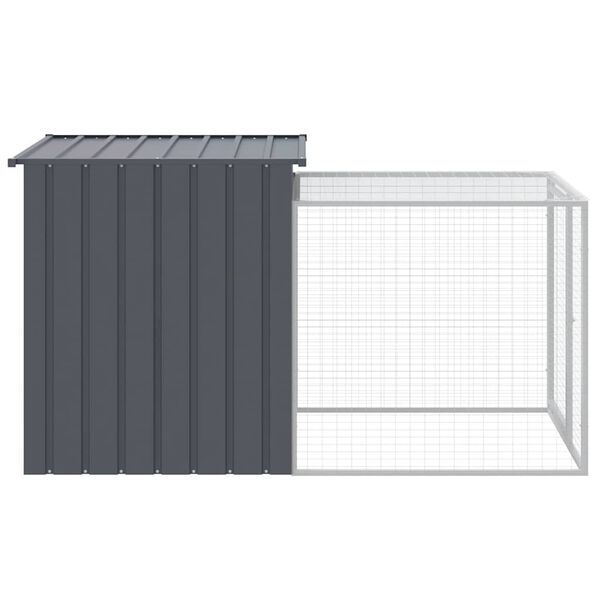 vidaXL Κλουβί Κοτόπουλων με Διάδρομο Ανθρακί 110x201x110 εκ. από Γαλβανισμένο Ατσάλι