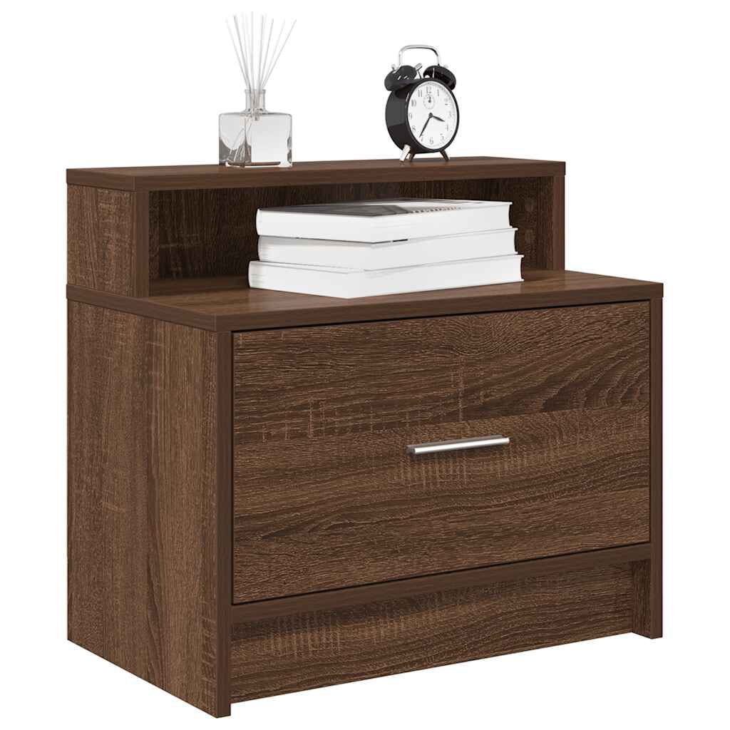 vidaXL Κομοδίνο με συρτάρι Καφέ Δρυς 51x31x47 εκ.