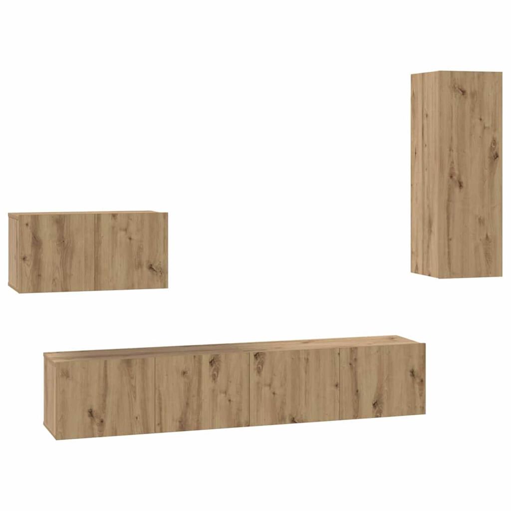 vidaXL Τηλεοπτική Κάβα Τοίχου 4 pcs artisan δρυς 200 x 30 x 30 cm