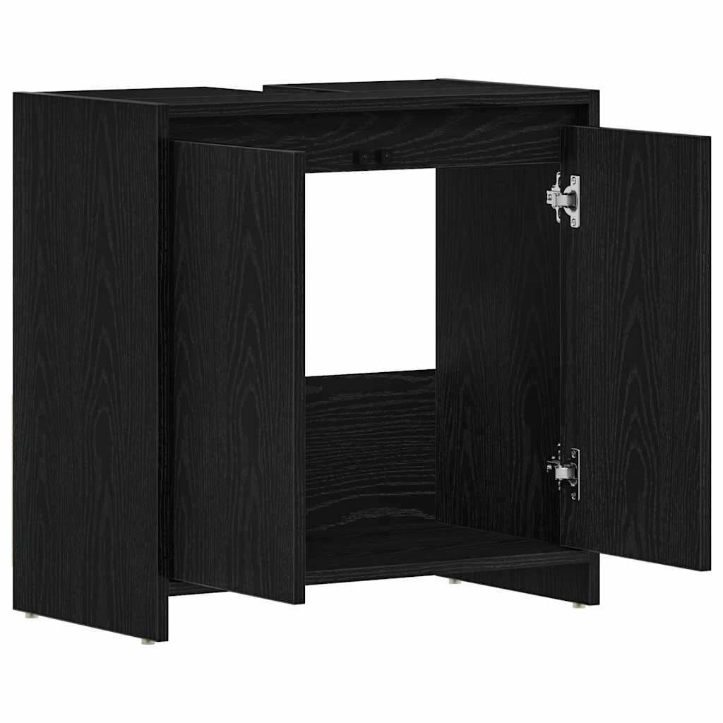 vidaXL Ντουλάπι μπάνιου Μαύρη βελανιδιά 60x33x60cm Κατασκευασμένο ξύλο