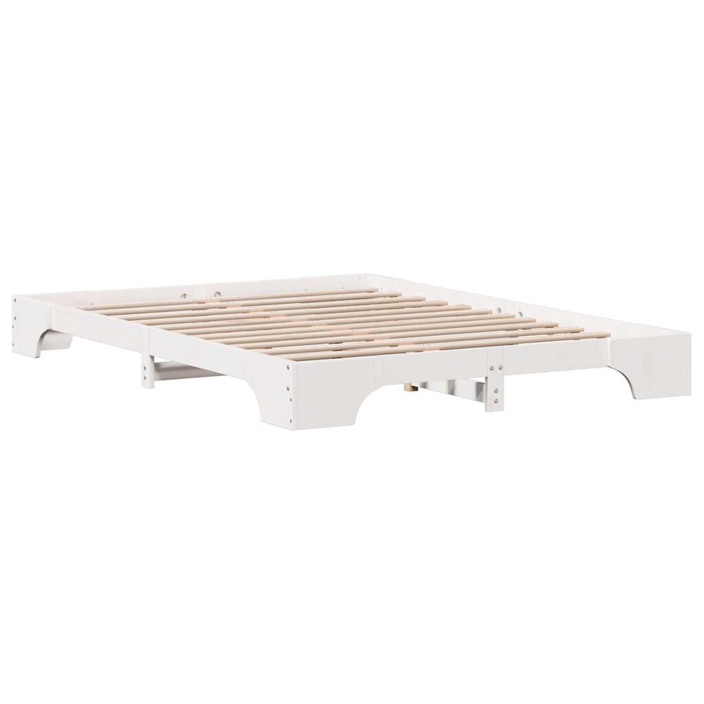 vidaXL Σκελετός Κρεβατιού Λευκό Ξύλο 140 x 200 cm Ανθεκτικός