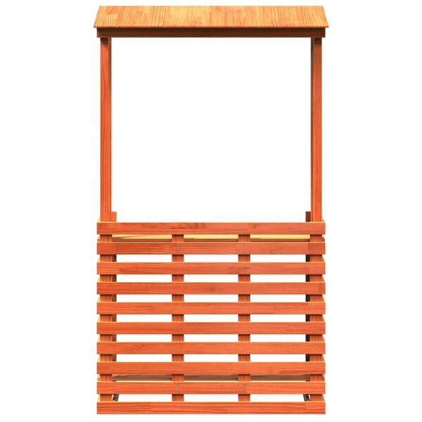 vidaXL Τραπέζι Μπαρ Κήπου με Οροφή Καφέ 112,5x57x195,5 εκ. Μασίφ Πεύκο