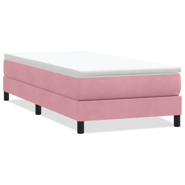 vidaXL Box Spring Κρεβάτι χωρίς στρώμα Ροζ 100x210 cm Βελούδινο