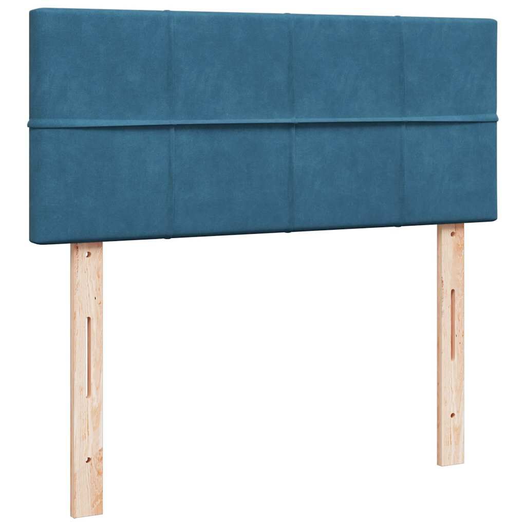 vidaXL Κρεβάτι Boxspring με Στρώμα Μπλε 120x190 εκ. Βελούδινο