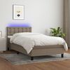 vidaXL &Kappa;&rho;&epsilon;&beta;ά&tau;&iota; Boxspring &mu;&epsilon; &Sigma;&tau;&rho;ώ&mu;&alpha; & LED Taupe 90x190 &epsilon;&kappa;. &Upsilon;&phi;&alpha;&sigma;&mu;ά&tau;&iota;&nu;&omicron;
