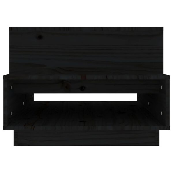 vidaXL Τραπεζάκι Σαλονιού Μαύρο 80x55x40,5 εκ. από Μασίφ Ξύλο Πεύκου