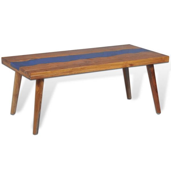 vidaXL Τραπεζάκι Σαλονιού 100 x 50 x 40 εκ. από Ξύλο Teak και Ρητίνη