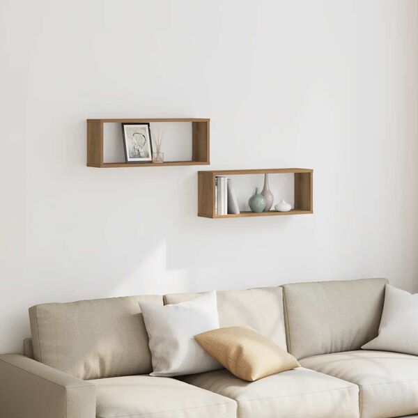 vidaXL Ράφια κύβων τοίχου 2 τεμάχια Artisan Oak Κατασκευασμένο ξύλο
