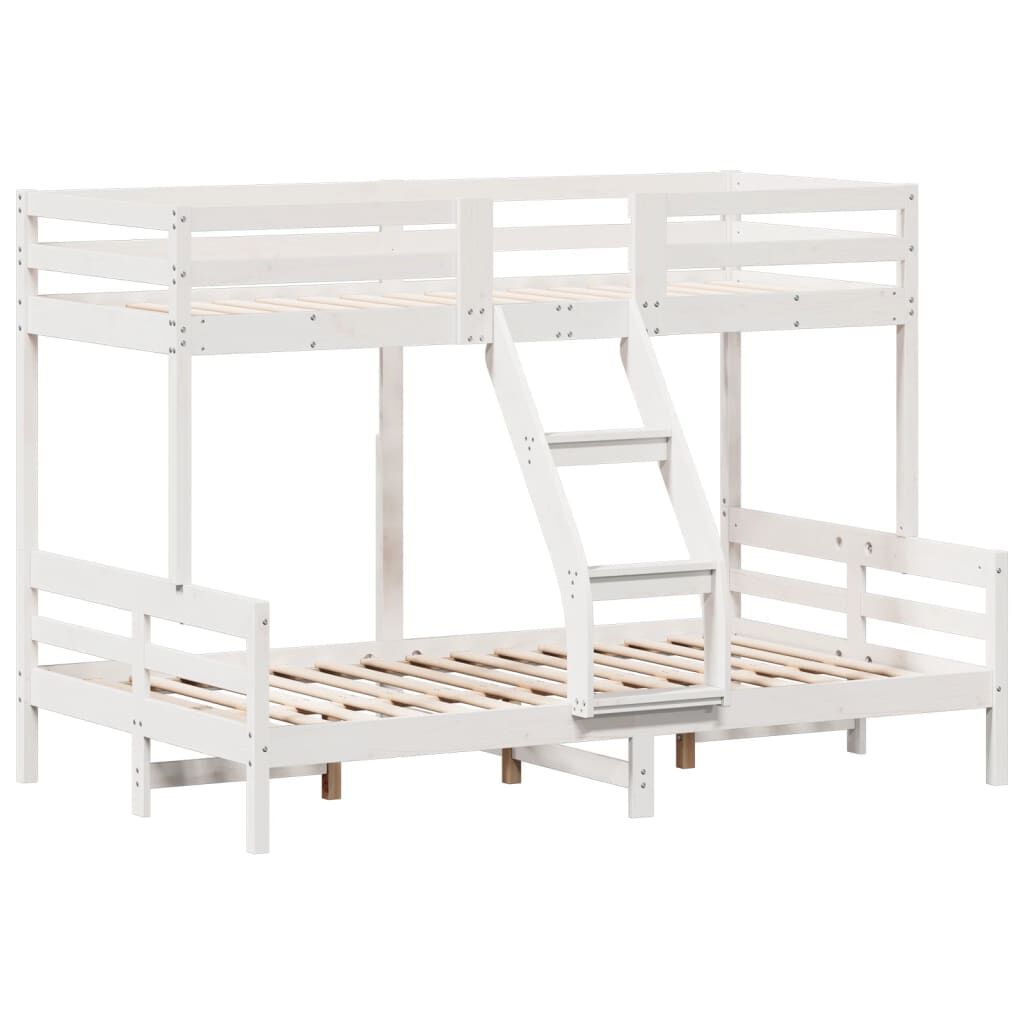 vidaXL Κουκέτα 90x200/120x200 εκ. Λευκό από Μασίφ Ξύλο Πεύκου