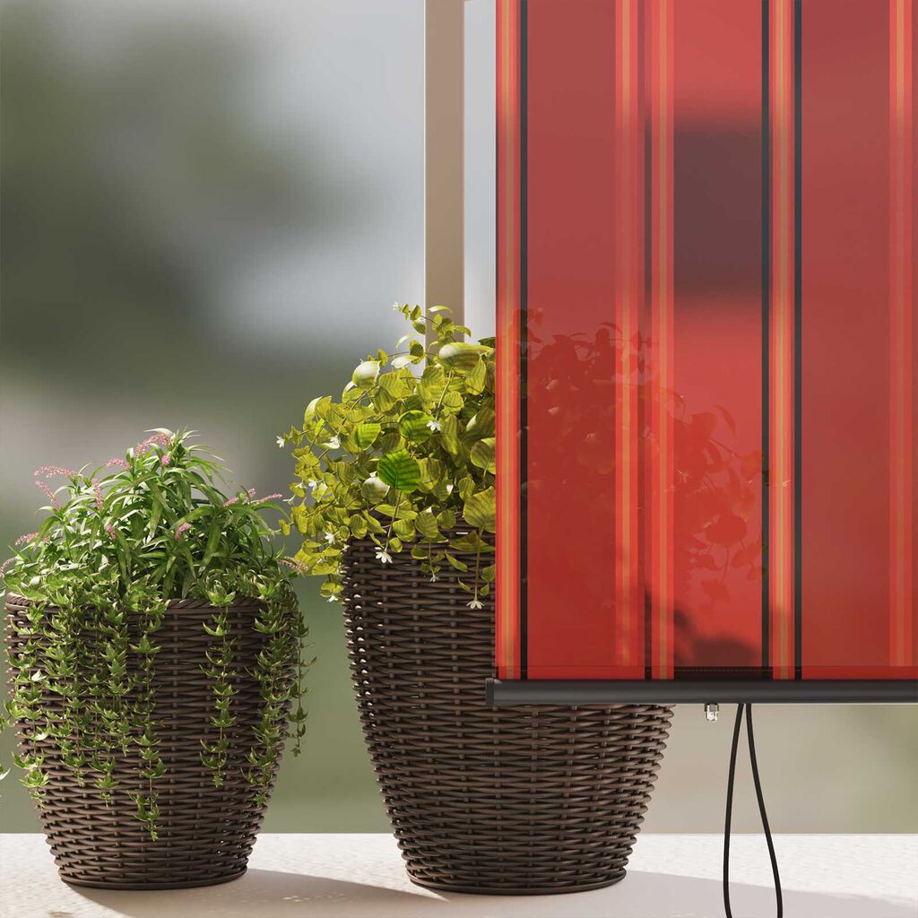vidaXL Εξωτερικό ρολό Ριγέ πορτοκαλί και καφέ 220 x 250 cm ύφασμα