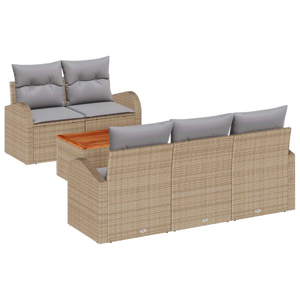 vidaXL Σετ Καναπέ Κήπου 6 pcs Beige, ανοιχτό γκρι
