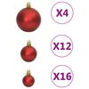 vidaXL Σετ Μπάλες Χριστουγεννιάτικες 111τεμ. Κόκκινες από Πολυστυρένιο